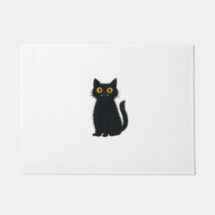 Black Cat Magic � Cute Halloween & Mystic Cat Art Doormat