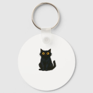 Black Cat Magic � Cute & Spooky Halloween Cat Art Keychain