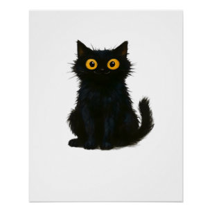 Black Cat Magic � Cute & Spooky Halloween Cat Art Poster