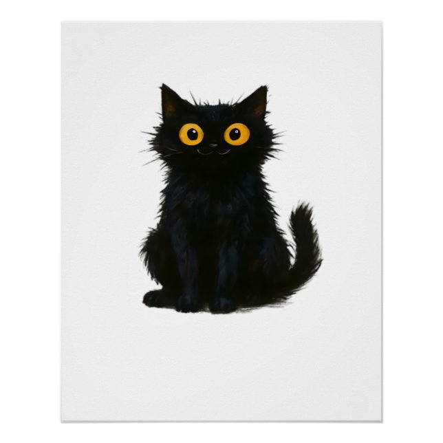 Black Cat Magic � Cute & Spooky Halloween Cat Art  Poster (Front)