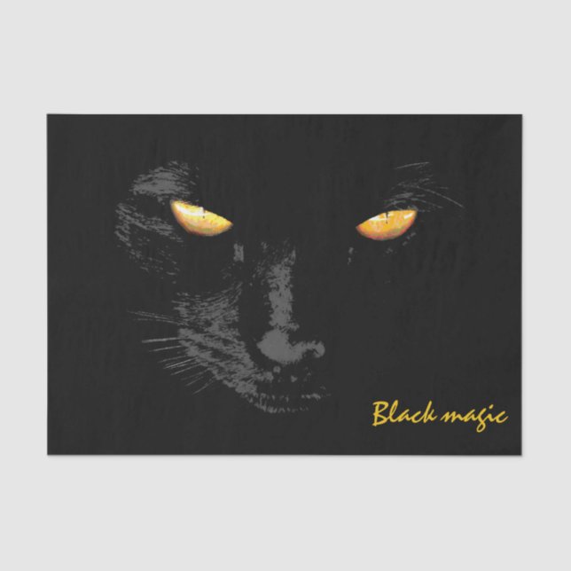 Black Cat Magic funny customizable Tissue Paper (Front)