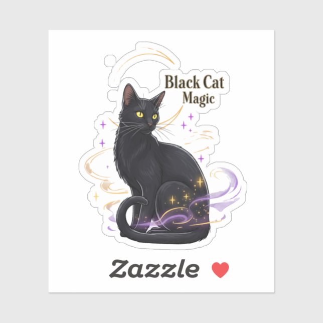 Black Cat Magic – Mystical Halloween Vinyl Sticker (Sheet)