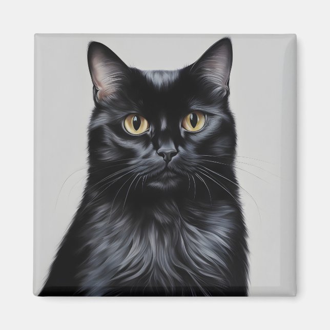 Black Cat Magnet (Front)