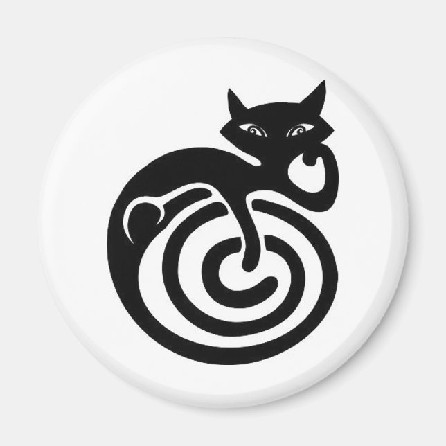 Black cat. magnet (Front)