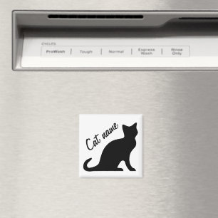 Black cat magnets Personalizable pet name