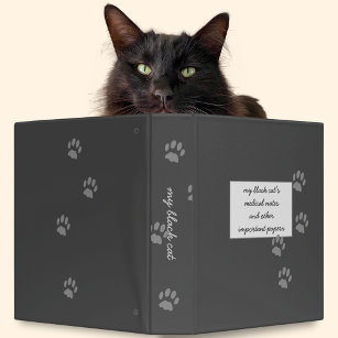 Black Cat Medical Notes Storage Vet Binder