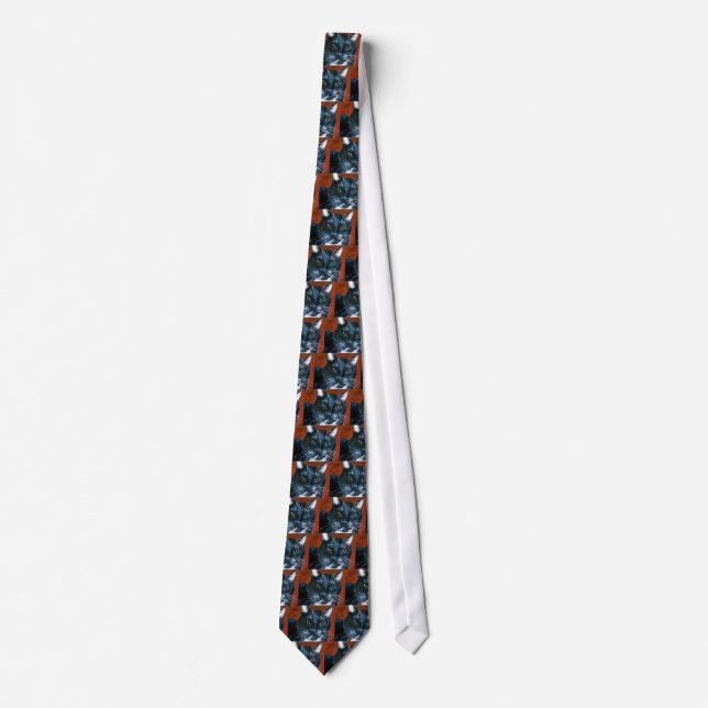 black cat mens Tie (Front)