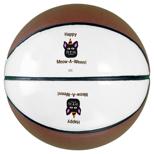 Black Cat Meow-A-Ween Basketball (Front)