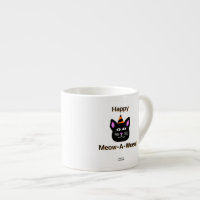 Black Cat Meow-A-Ween Espresso Mug