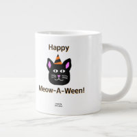 Black Cat Meow-A-Ween Jumbo Mug