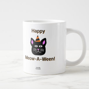 Black Cat Meow-A-Ween Jumbo Mug