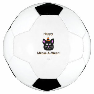 Black Cat Meow-A-Ween Soccer Ball