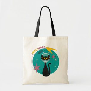 Black Cat Mid Century Modern I need Space Tote Bag