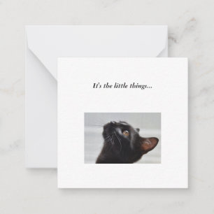 Black Cat Mini Thank You Note Card