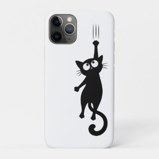 Black Cat Minimalist Wall Art Printable, Cute Mode iPhone 11 Pro Case