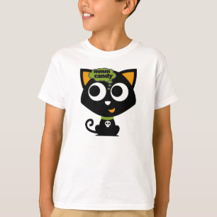 Black Cat Mmm Candy Halloween T-Shirt