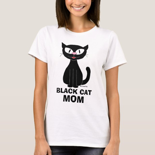BLACK CAT MOM Cute T shirt (Front)