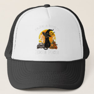 Black Cat Moon Funny Halloween Costume Bunch of Ho Trucker Hat