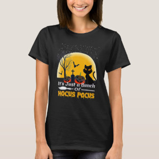 Black Cat Moon Halloween Costume Bunch of Hocus Po T-Shirt