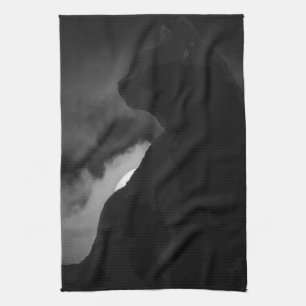 Black Cat Moonlight Silhouette Kitchen Towel