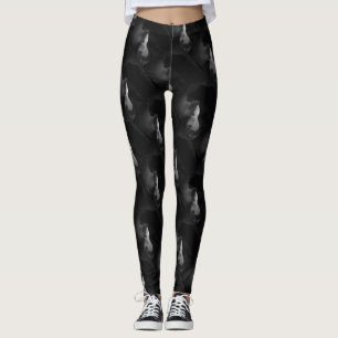 Black Cat Moonlight Silhouette Leggings