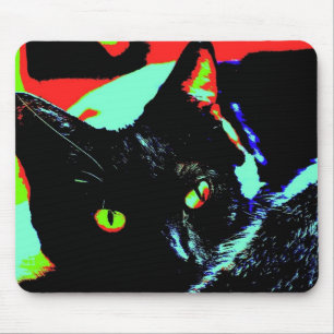 Black Cat Mouse Pad
