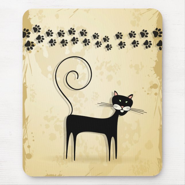 Black cat mouse pad (Front)