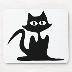 BLACK CAT MOUSE PAD