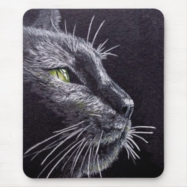 Black Cat Mouse Pad (Front)