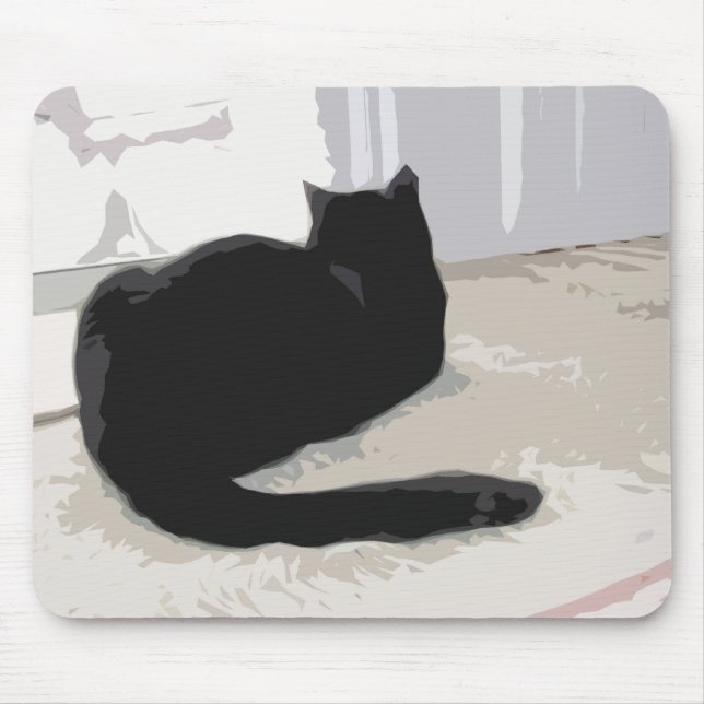 Black Cat Mouse Pad (Front)