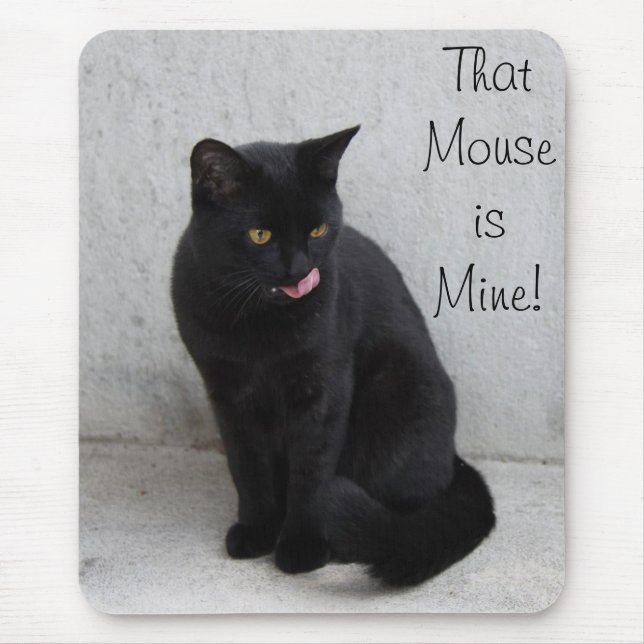 Black cat mousepad customize (Front)