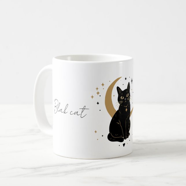 Black cat mug (Front Left)