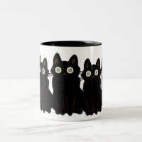 black cat mug cold eyes - Halloween coffee cups