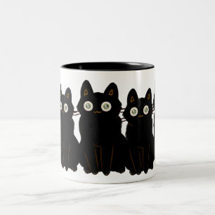 black cat mug cold eyes -	Halloween coffee cups
