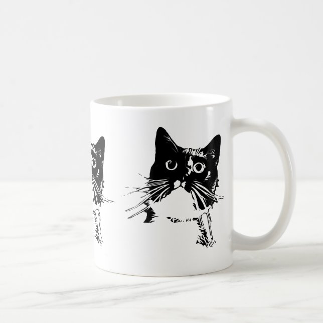 Black Cat Mug-Junior Coffee Mug (Right)