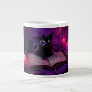 Black Cat Mug   Witchy Candlelight Coffee Cup