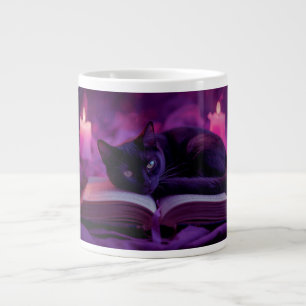 Black Cat Mug   Witchy Candlelight Coffee Cup