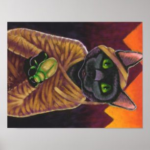 Black Cat Mummy Poster