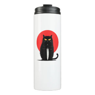 Black Cat Murderer Serial Killer Halloween Graphic Thermal Tumbler