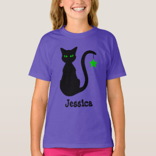 Black Cat Name T-Shirt (Child)