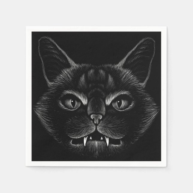 Black Cat Napkin (Front)