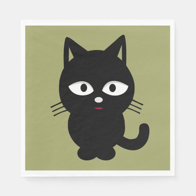 Black Cat Napkin (Front)