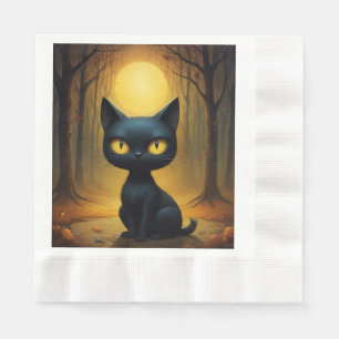 Black cat  napkin