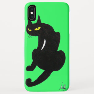 BLACK CAT NINJA Bright Green iPhone XS Max Case