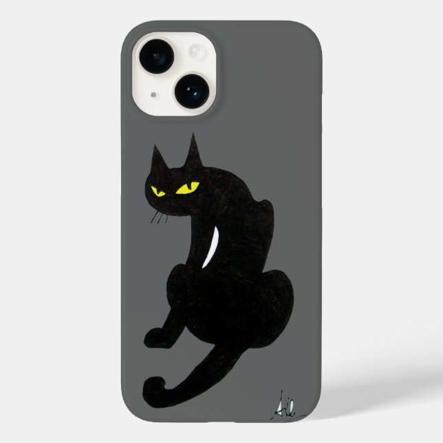 BLACK CAT NINJA grey Case-Mate iPhone Case (Back)