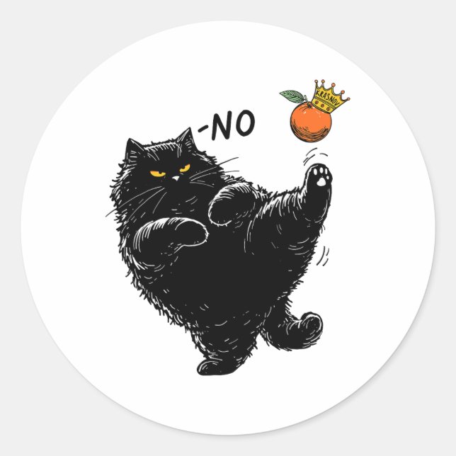 Black Cat No Kings In America We The People Politi Classic Round Sticker (Front)