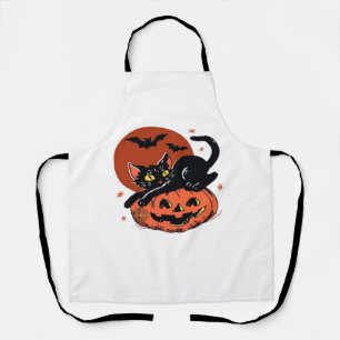 Black Cat, Nostalgic Halloween Classic T-Shirt Apron