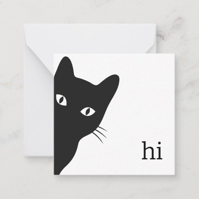 Black Cat Note Card (Blank Inside) (Front)