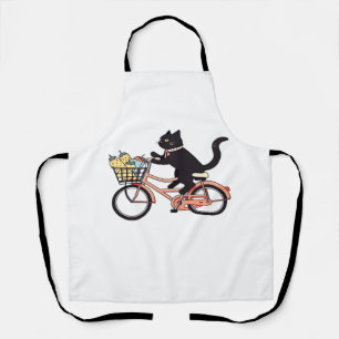 Black Cat on a Bicycle  Black Cat Art Classic T-Sh Apron