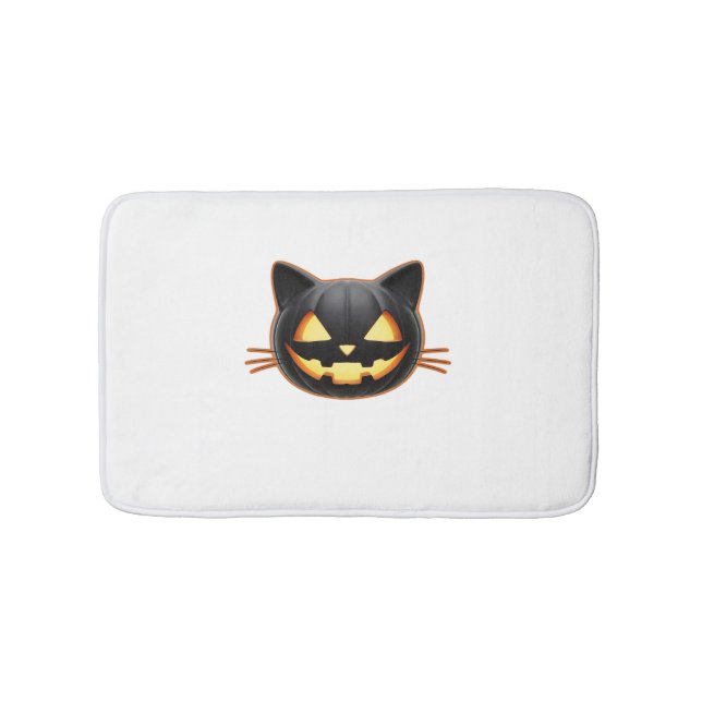 Black Cat on a Bicycle Black Cat Art Classic T-Shi Bath Mat (Front)